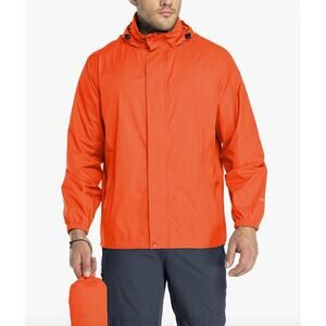 Mens Portable Rain Jacket, Waterproof hell, Windbreaker, 33,000 Ft - Sz L - New